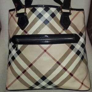 Burberry Nova Check Zip Top Tote
